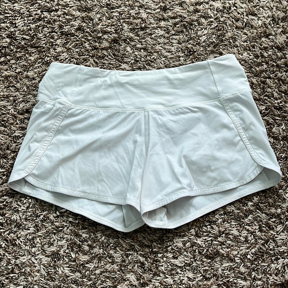 Lululemon White Speed Up Shorts